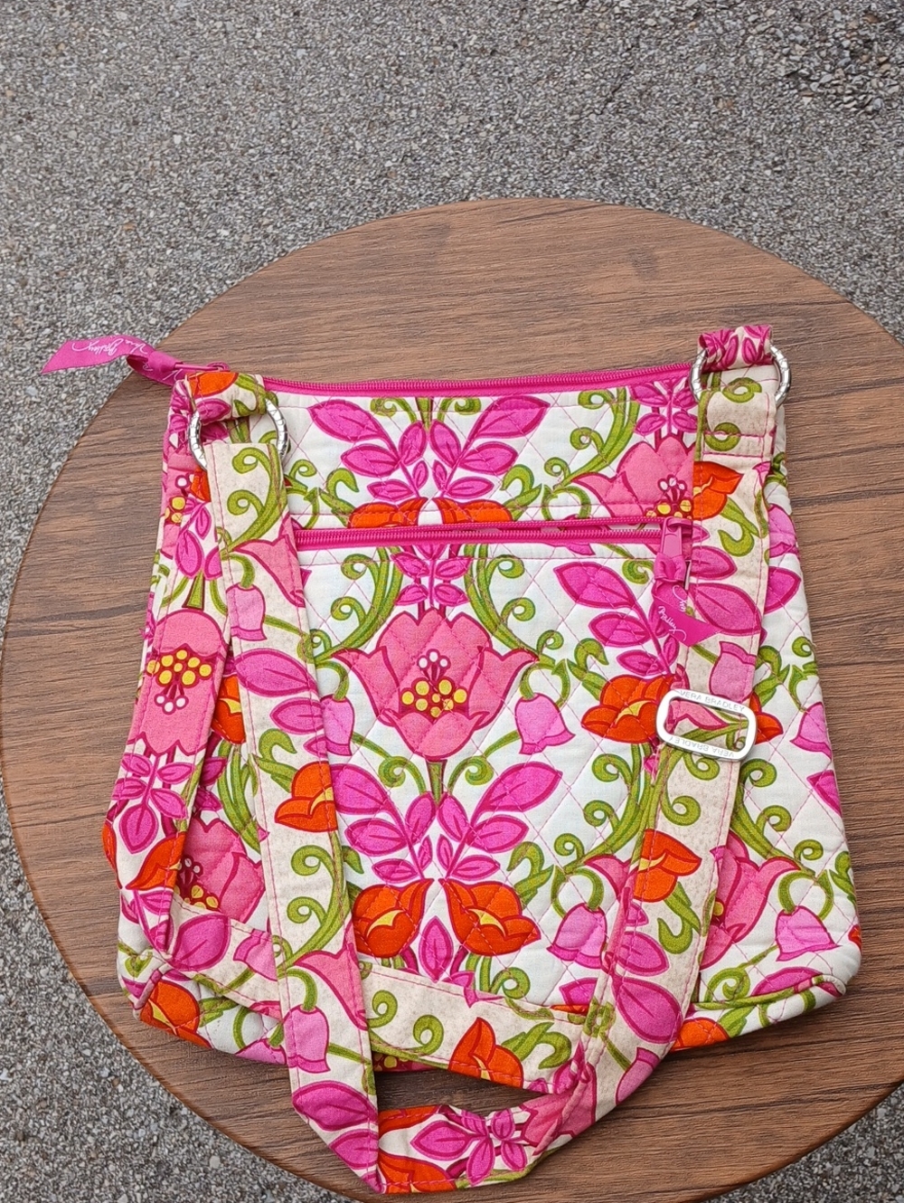 Vera Bradley Floral Pink Quilted Crossbody Bag